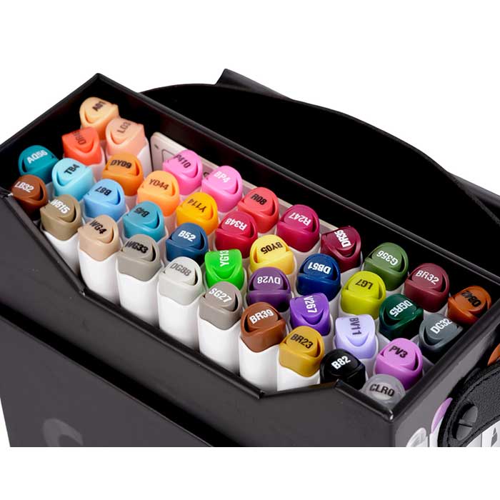 Crayola Alcohol-Based Markers, 40 count set. Markers inside carry case.