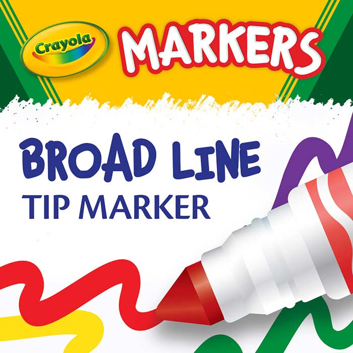 Broad Line Markers, Classic Colors, 8 Count. Broad Line tip marker.