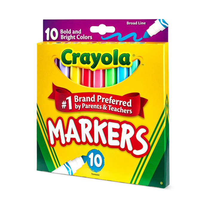 Ultra-clean markers, broad line, bold, 10 count. right side view.
