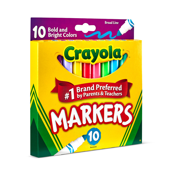Ultra-clean markers, broad line, bold, 10 count. left side view.