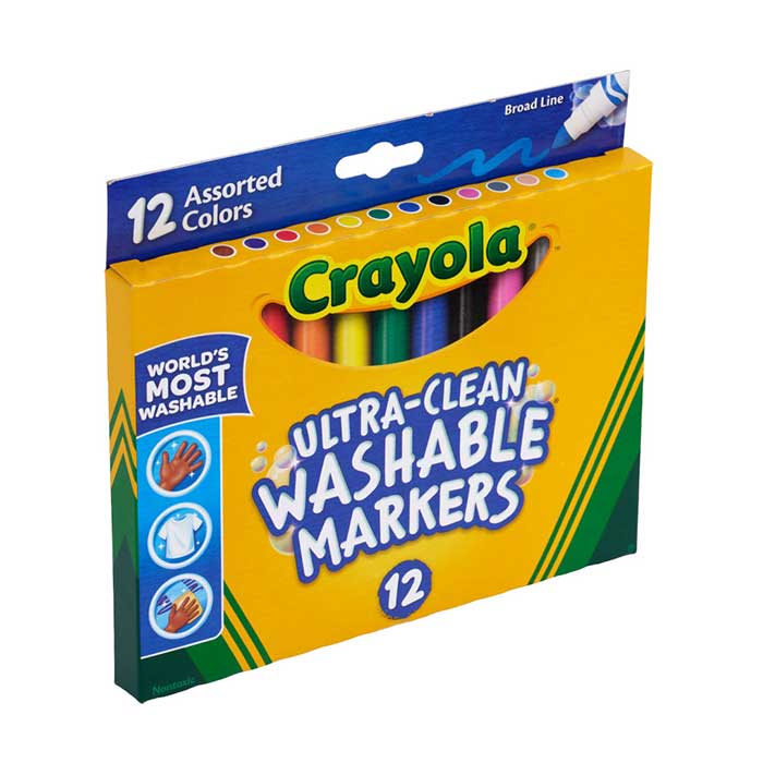Ultra-Clean Washable Broad Line Markers. Left side view.