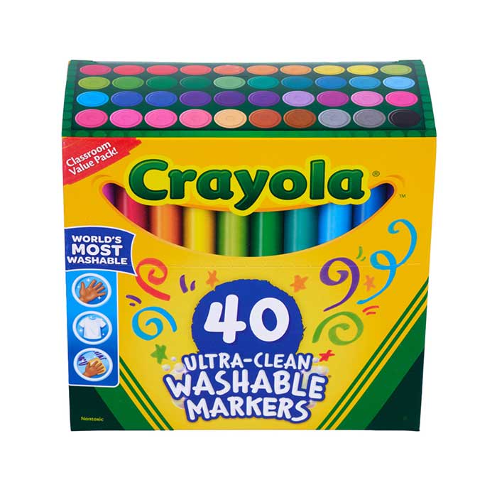 Ultra Clean Washable 40 Count Broadline Markers front of box