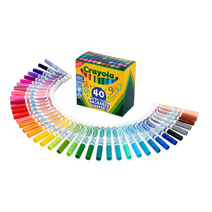 40 count Broadline Washable Markers packaging and contents