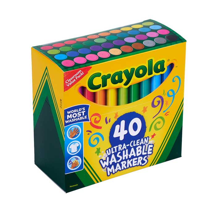 40 Count Broadline Markers Front of box left side view