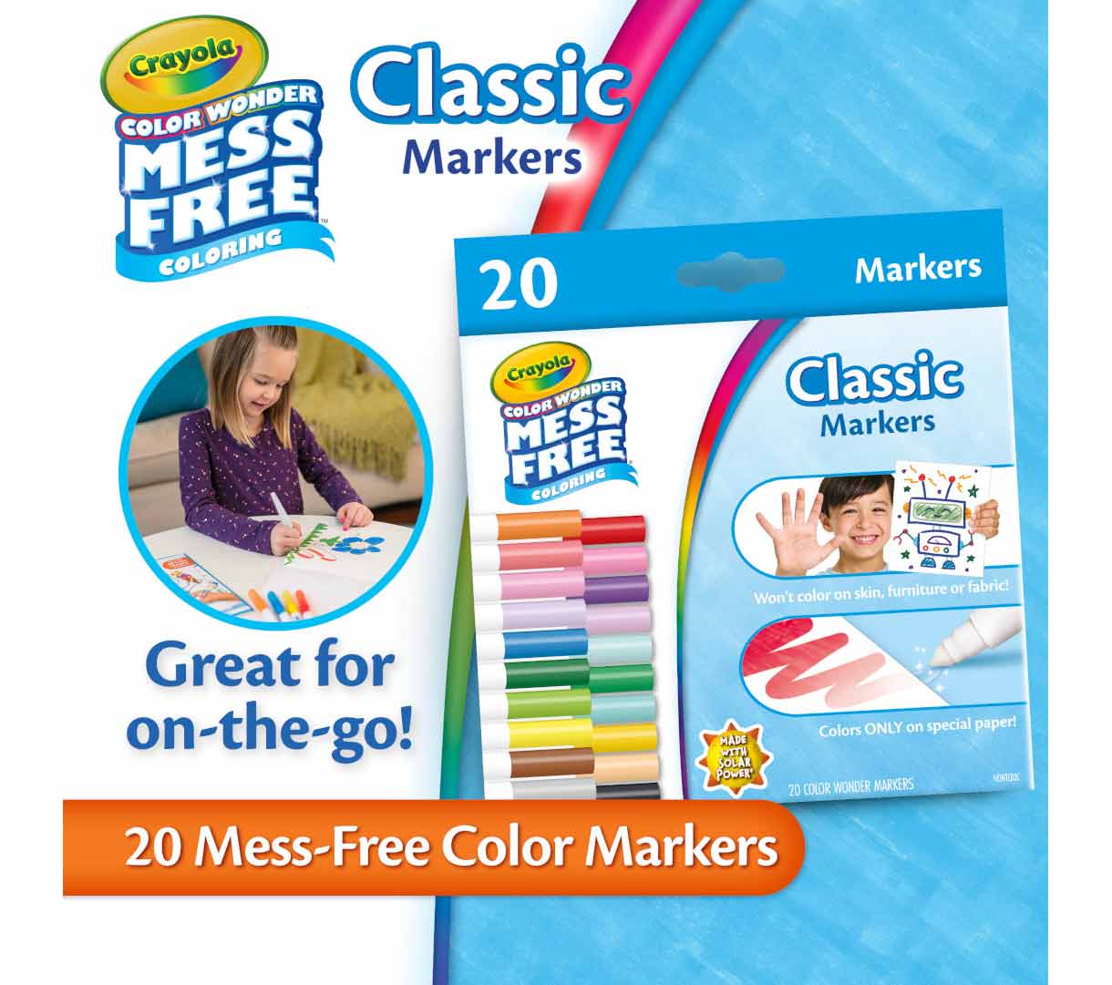 Color Wonder Mess-Free Markers  20 count. 20 mess-free color markers