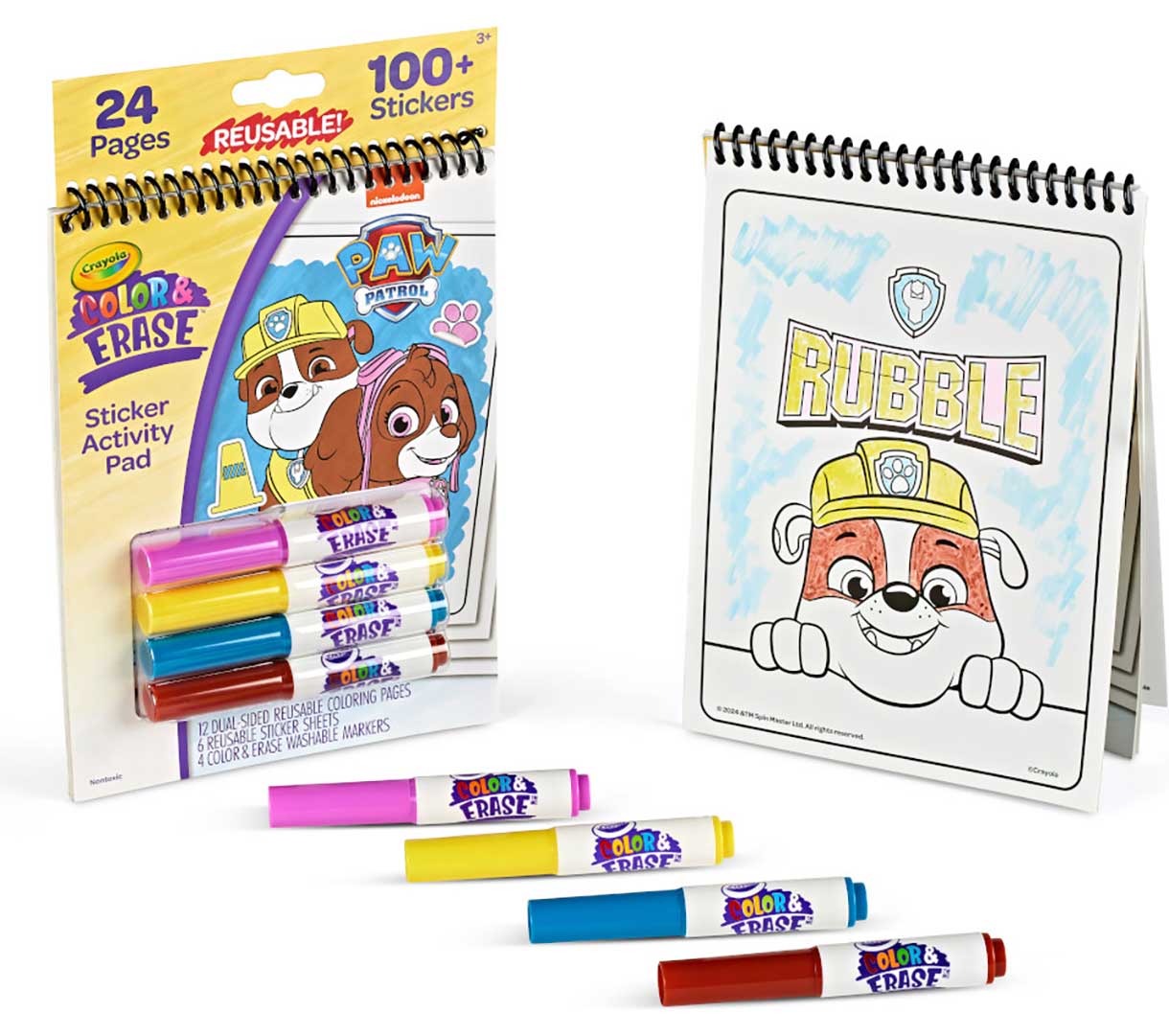 Paw Patrol Color and Erase Activity Pad with markers  packaging and contents.