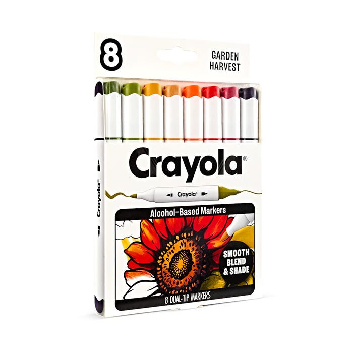 Crayola Color Collections Dual-Tip Alcohol-Based Markers - Garden Harvest (8ct) left-side view.
