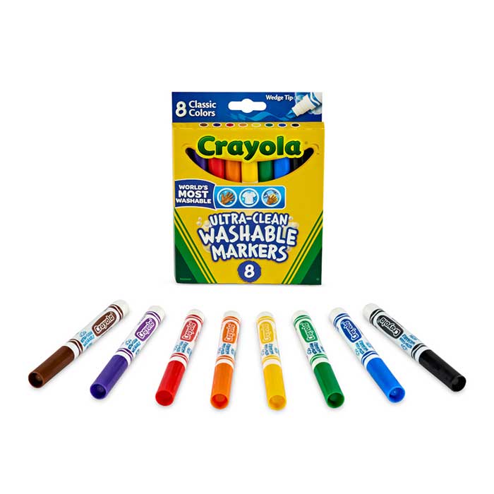 Ultra-Clean Markers, Wedge Tip, 8 count packaging and contents.