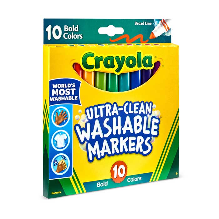 Ultra-clean markers, broad line, bold, 10 count.  left side view.