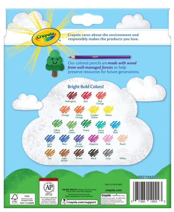 24ct Full Size Coloured PencilsBack view