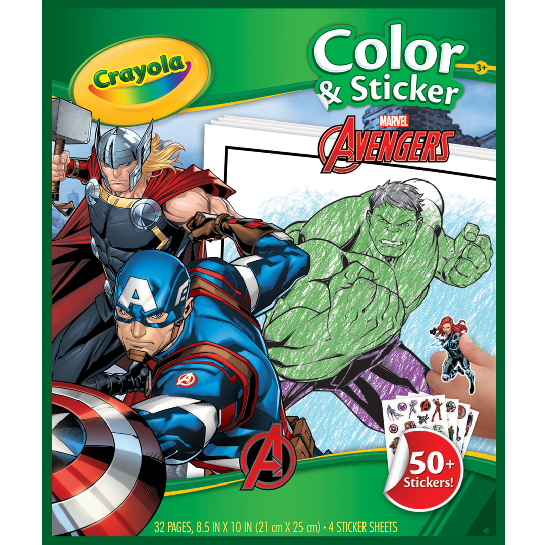 Color & Sticker Book - Marvel Avengers Front view