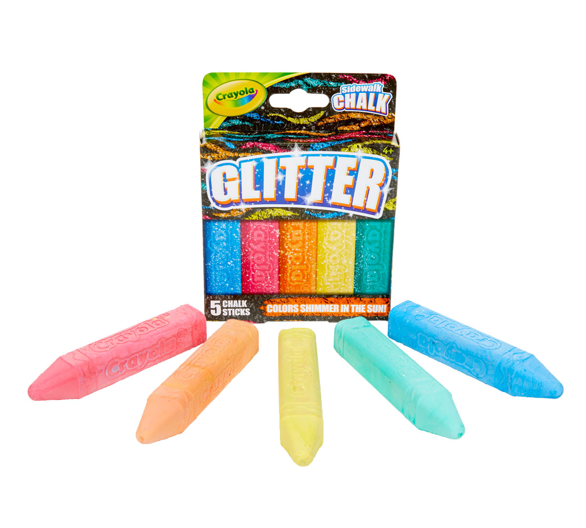 Special Effects Sidewalk Chalk - Glitter packaging and contents