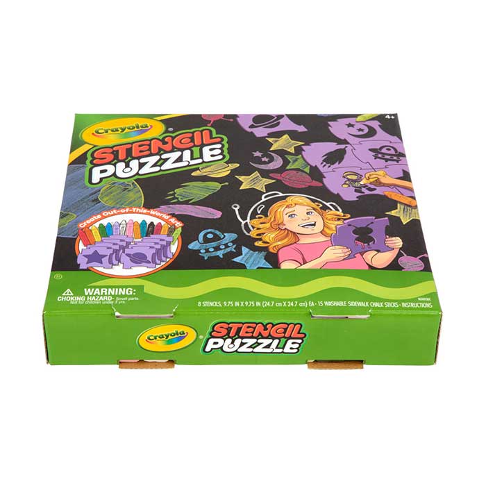 Outdoor Sidewalk Chalk Stencil Puzzle top view.