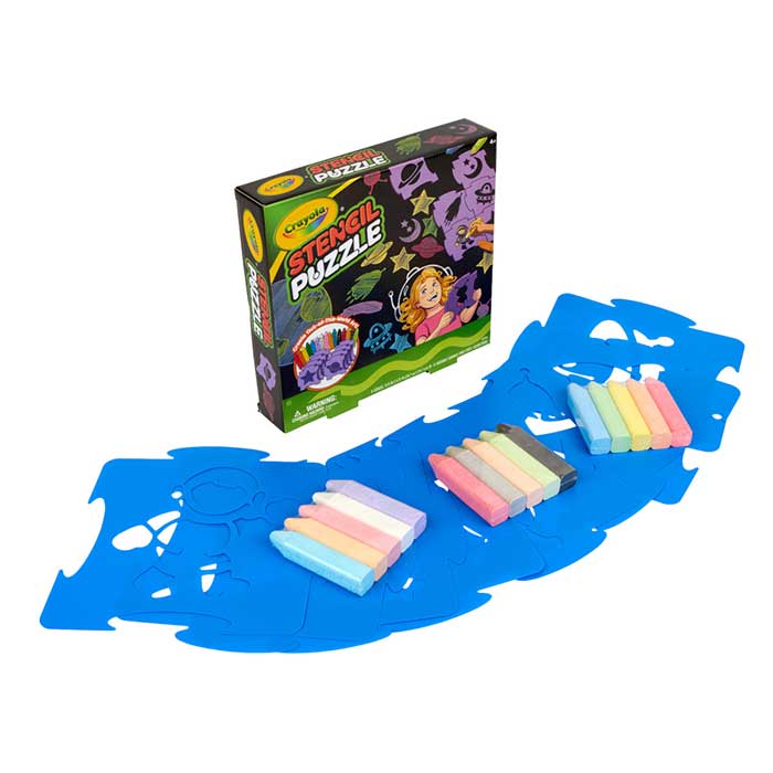 Outdoor Sidewalk Chalk  Stencil Puzzle. packaging and contents.