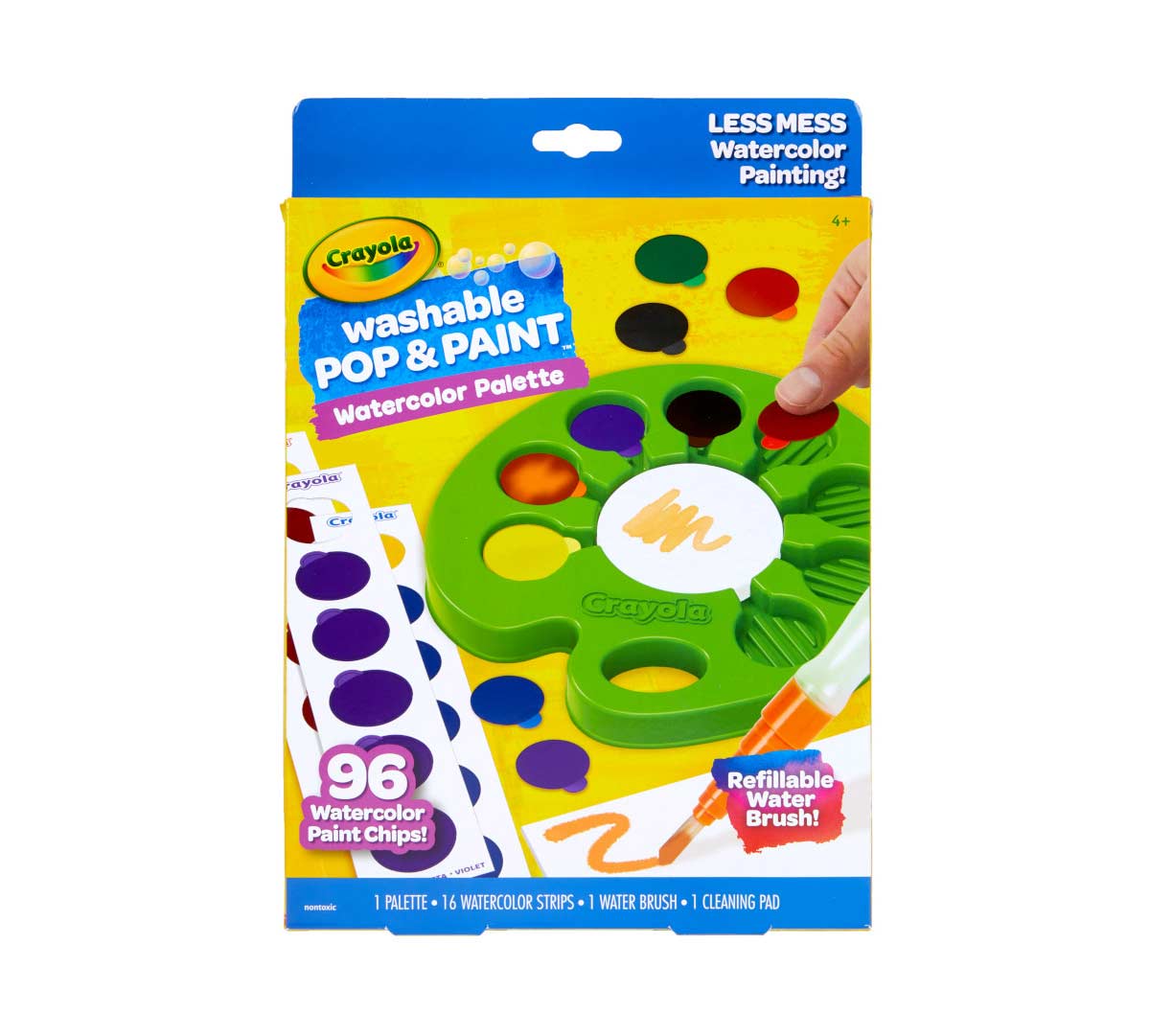Washable Pop & Paint Watercolor Palette front of package