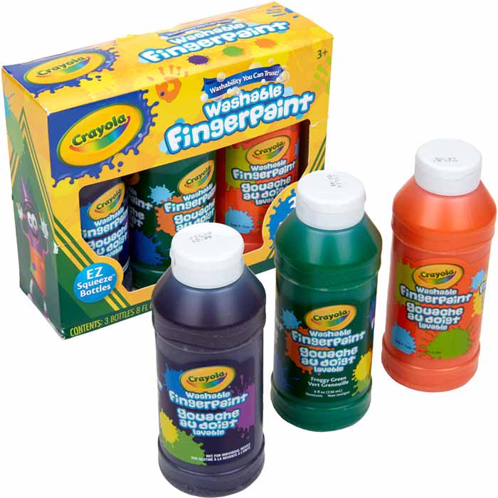 Washable Fingerpaints Secondary Colors packaging and contents