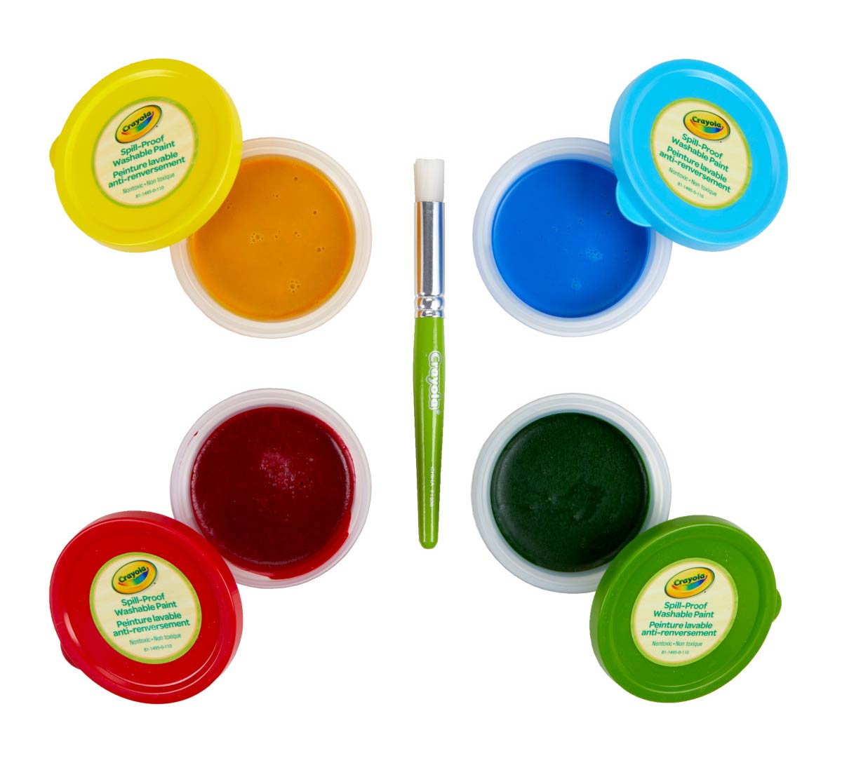 Peinture Anti-renversement Crayola Pour Enfants - 4 Couleurs Lavables - Pinceau Inclus - À Partir De 3 Ans - 7