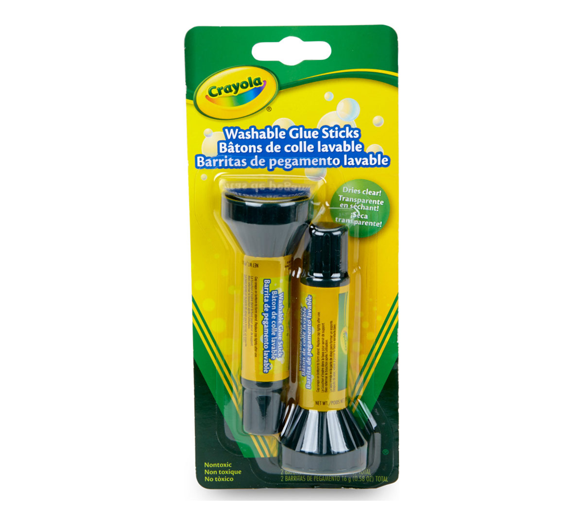 Washable Glue Sticks front of package.