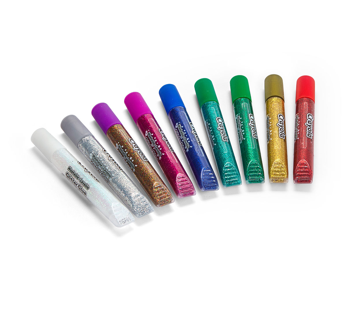 Washable Glitter Glue Fiery Flecks 9 count open