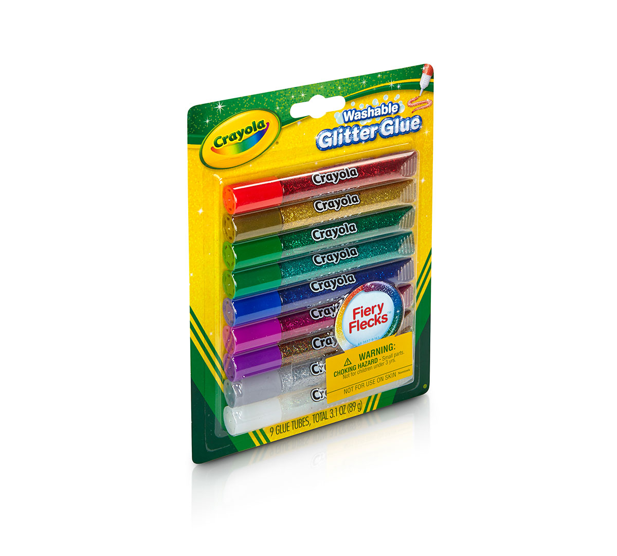 Washable Glitter Glue Fiery Flecks 9 count