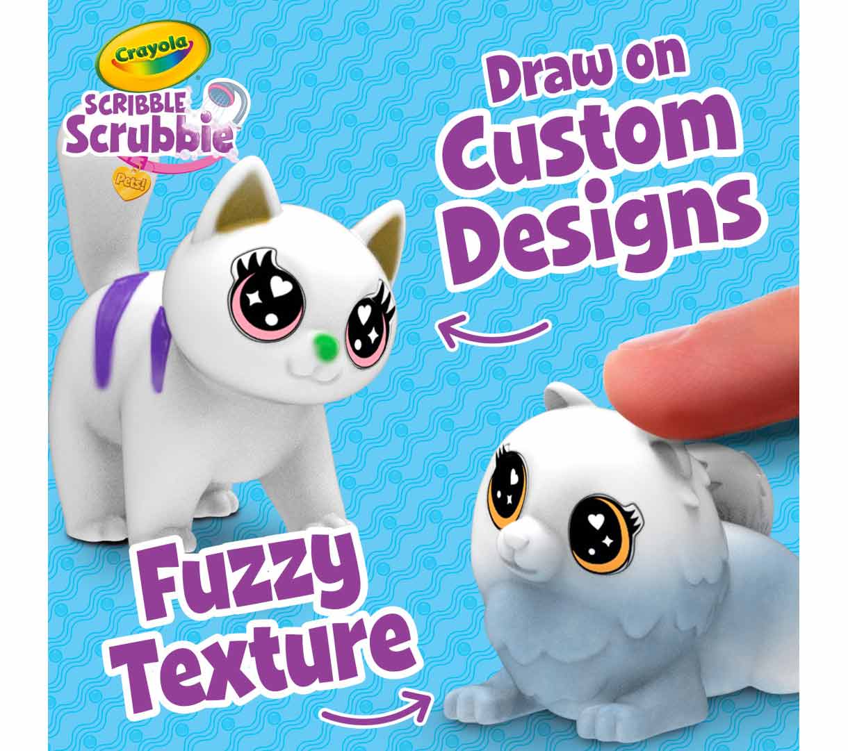 Scribble Scrubbie Mystery Pet 1 Count. Draw on Custom Designs  fuzzy texture.