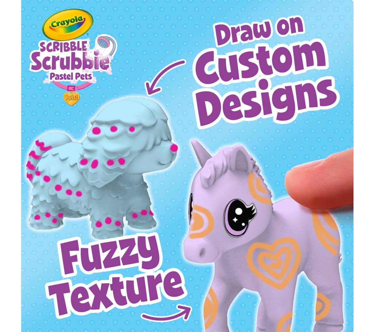 Scribble Scrubbie Pastel Pets. Draw on custom designs. Fuzzy textures.