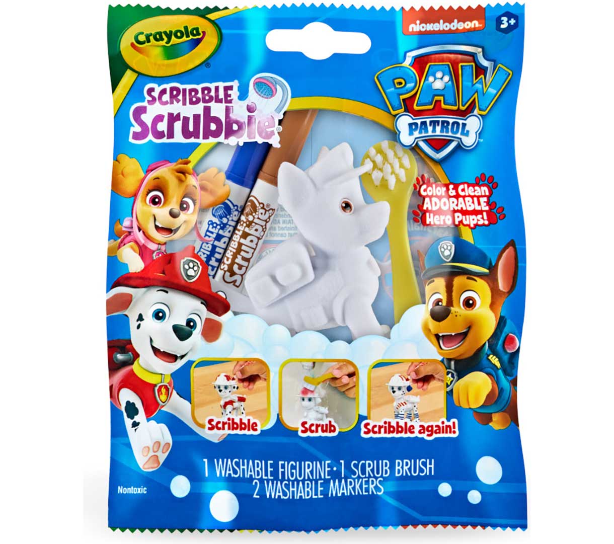 Scribble Scrubbie Paw Patrol  1 count. Chase packaging front view.