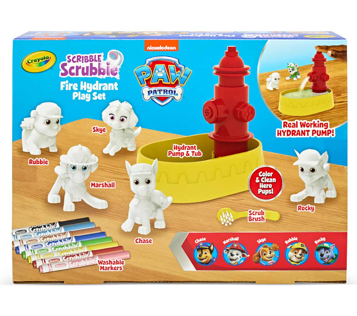 Scribble Scrubbie Paw Patrol Fire Hydrant play set back view.
