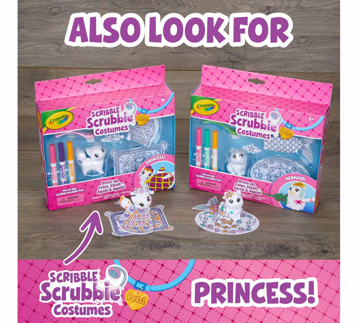 Scribble Scrubbie Pets Mermaid Playset. Also look for Scribble Scrubbie Costumes Princess!