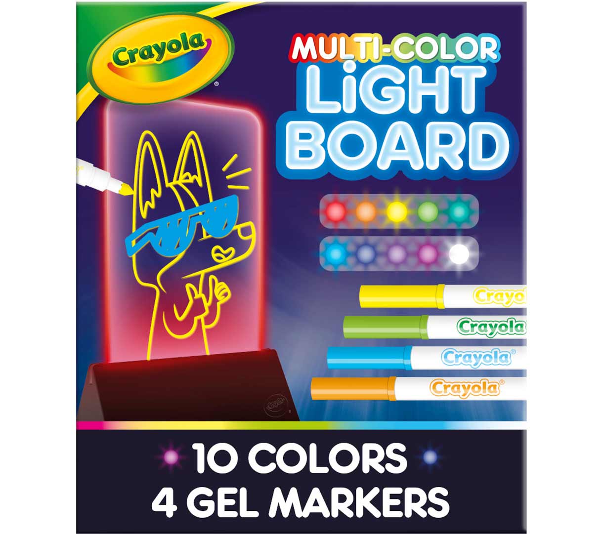 Multi-Color Light Board. 10 colors  4 Gel Markers