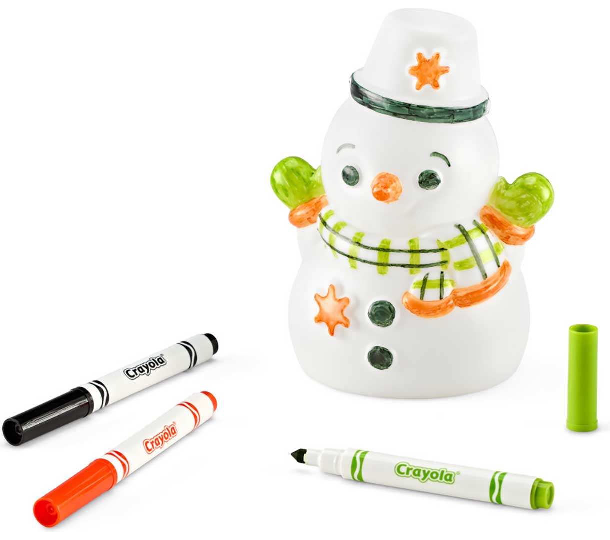 Light-Ups Snowman. Decorated snowman with three ultra-clean markers.
