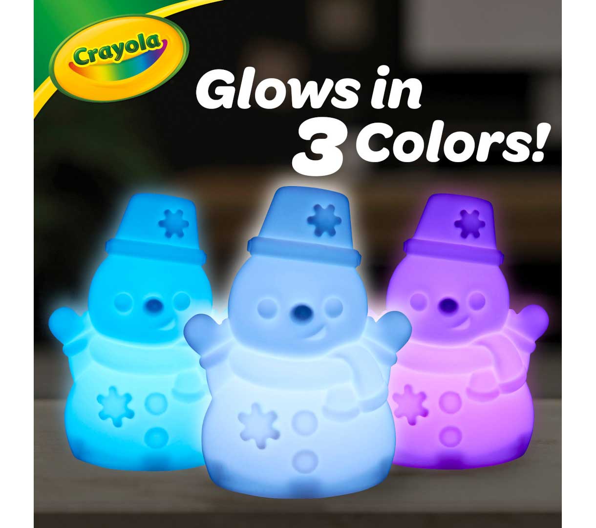 Light-Ups Snowman. Glows in 3 colors.