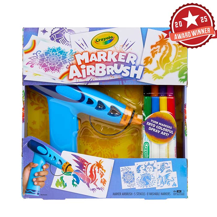 Marker Airbrush Kit front view with 2025 Good Housekeeping and Parents Best Toys Award Seals