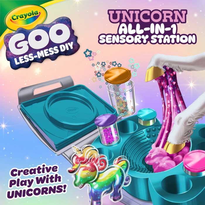 Crayola Goo Unicorn All-In-1 Sensory Station. Creative play with unicorns.