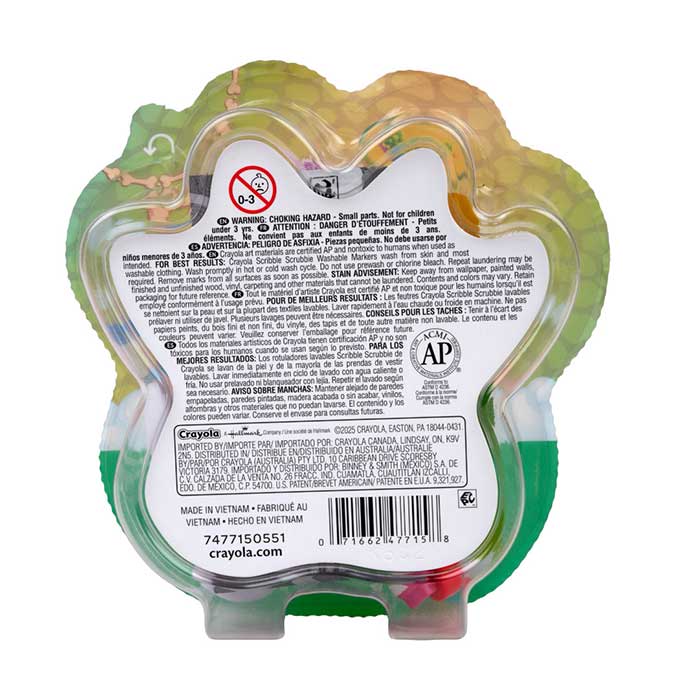 Scribble Scrubbie Dinosaur Mini Tub Set back view.