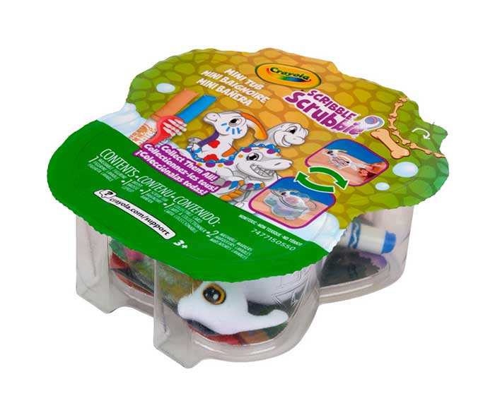 Scribble Scrubbie Dinosaur Mini Tub Set top view.