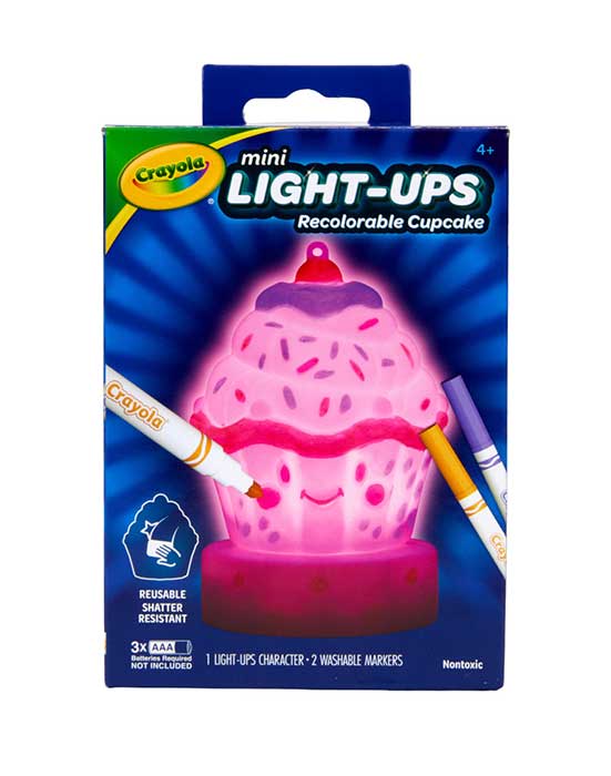 Mini Light-Ups Recolorable Cupcake front view.