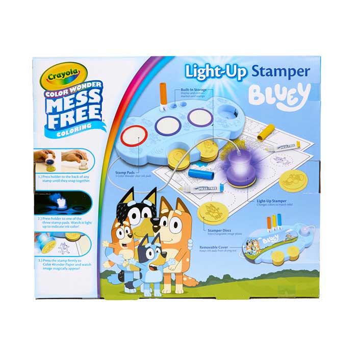 Color Wonder Mess Free Stamper Set, Bluey back view.