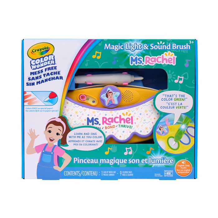 Color Wonder Magic Light & Sound Brush, Ms. Rachel front view.