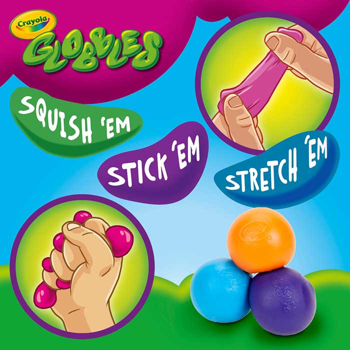 Globbles Squish 'em. Stick 'em. Stretch 'em.