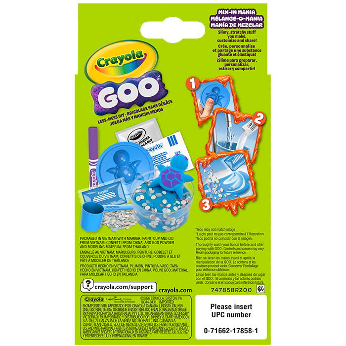 Goo Mix-In Mania Turtle Playset Slime Kit back view.