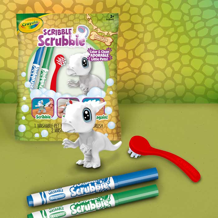 Crayola Scribble Scrubbie Dino 1 Ct. Packaging and contents.