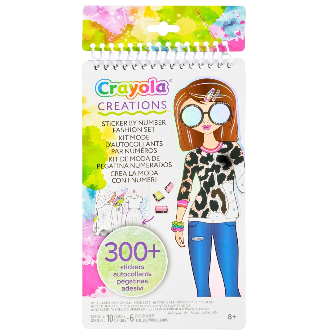 Crayola® Creations® - Sticker By Number Fashion Set Front view.