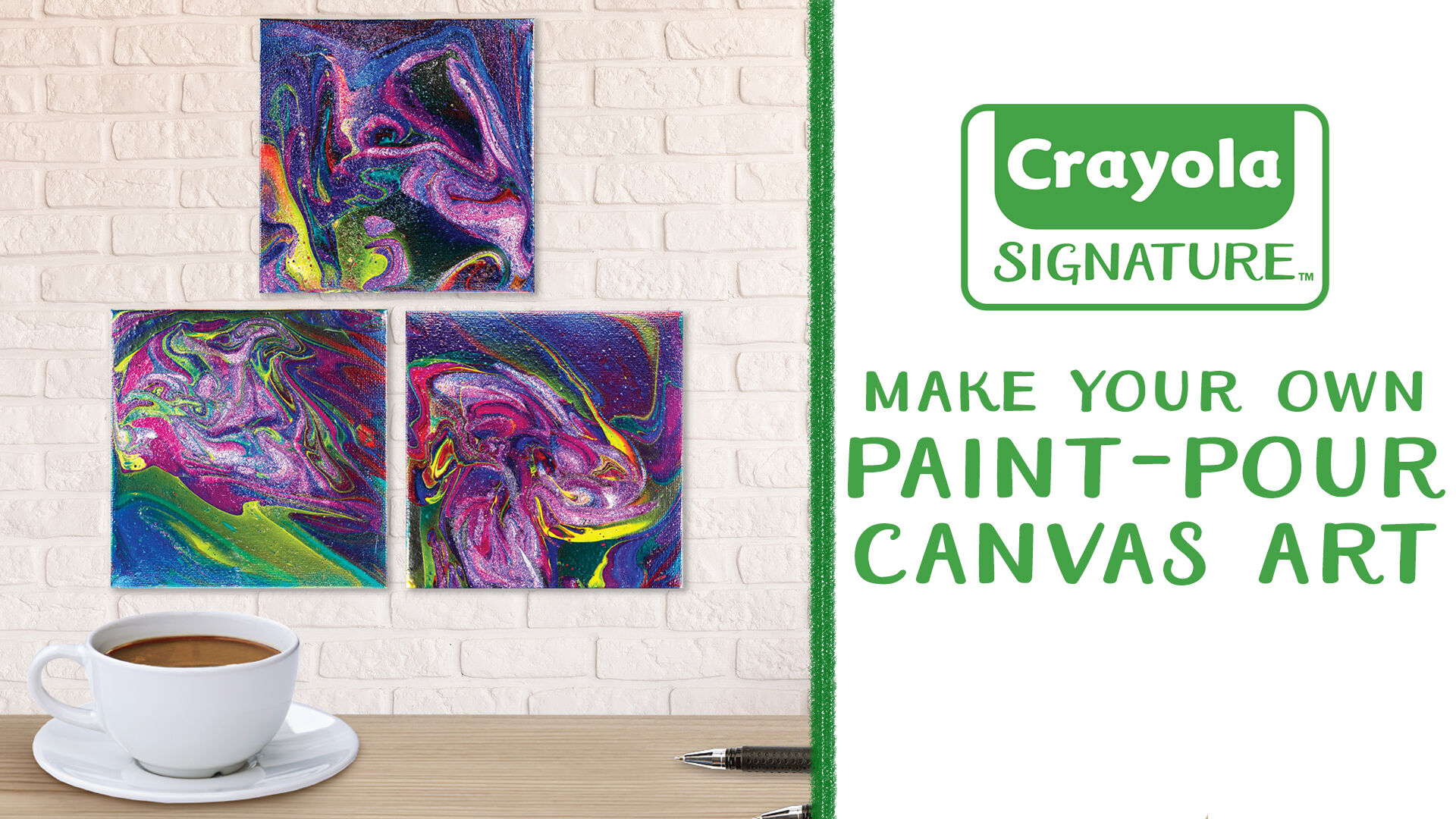 Signature Paint Pour Mini Canvas Craft Kit