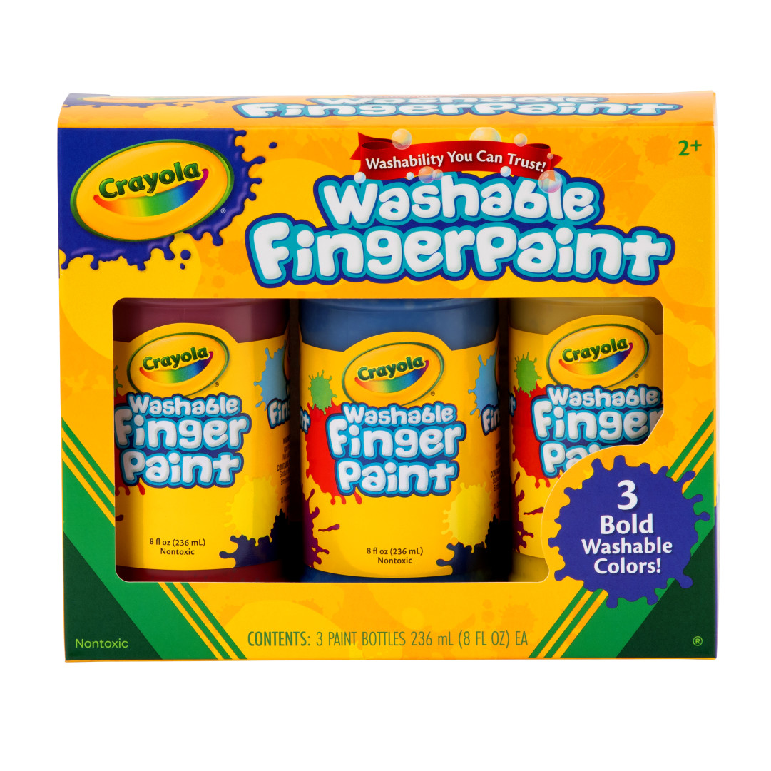 Washable Fingerpaints - 3 Bold Colors  Front view