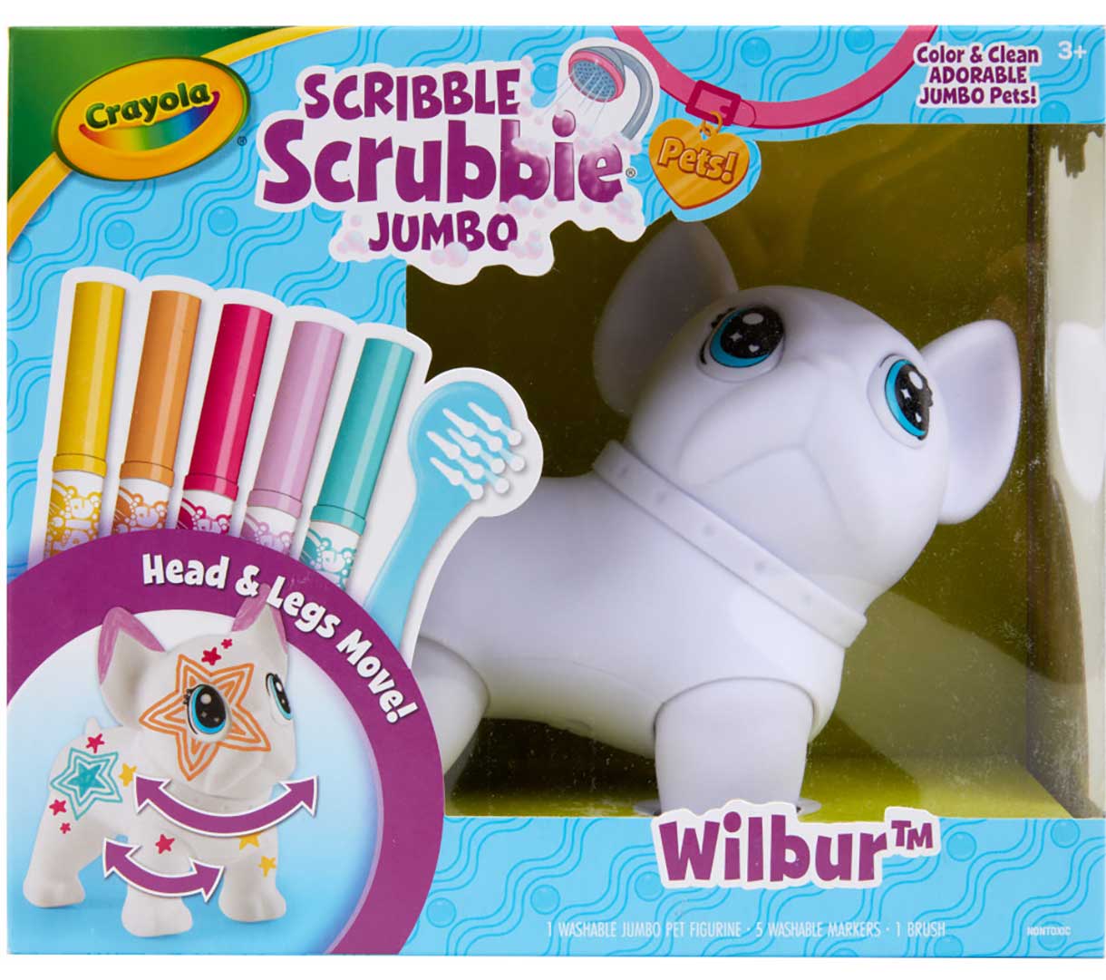 Scribble Scrubbie Jumbo Pet Wilbur Front View