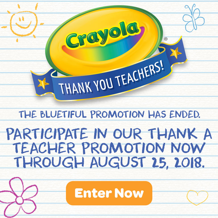 Crayola Thank a Teacher Promotion - Enter Now