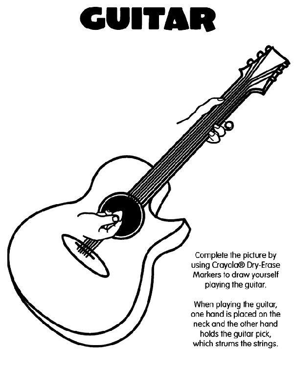 Guitar Coloring Picture Guitar Coloring Page crayolacom