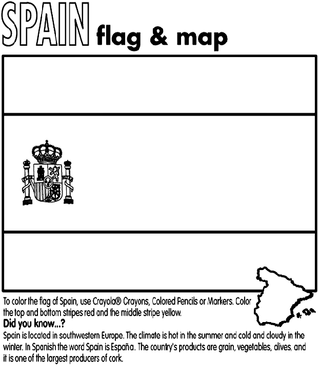 Spanish Flag To Colour Spain Coloring Page crayolacom