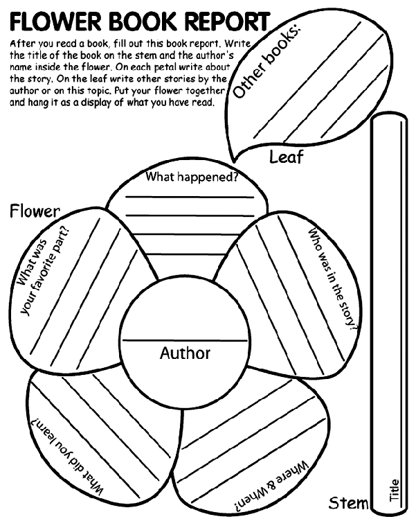 Flower Book Report Coloring Page | crayola.com